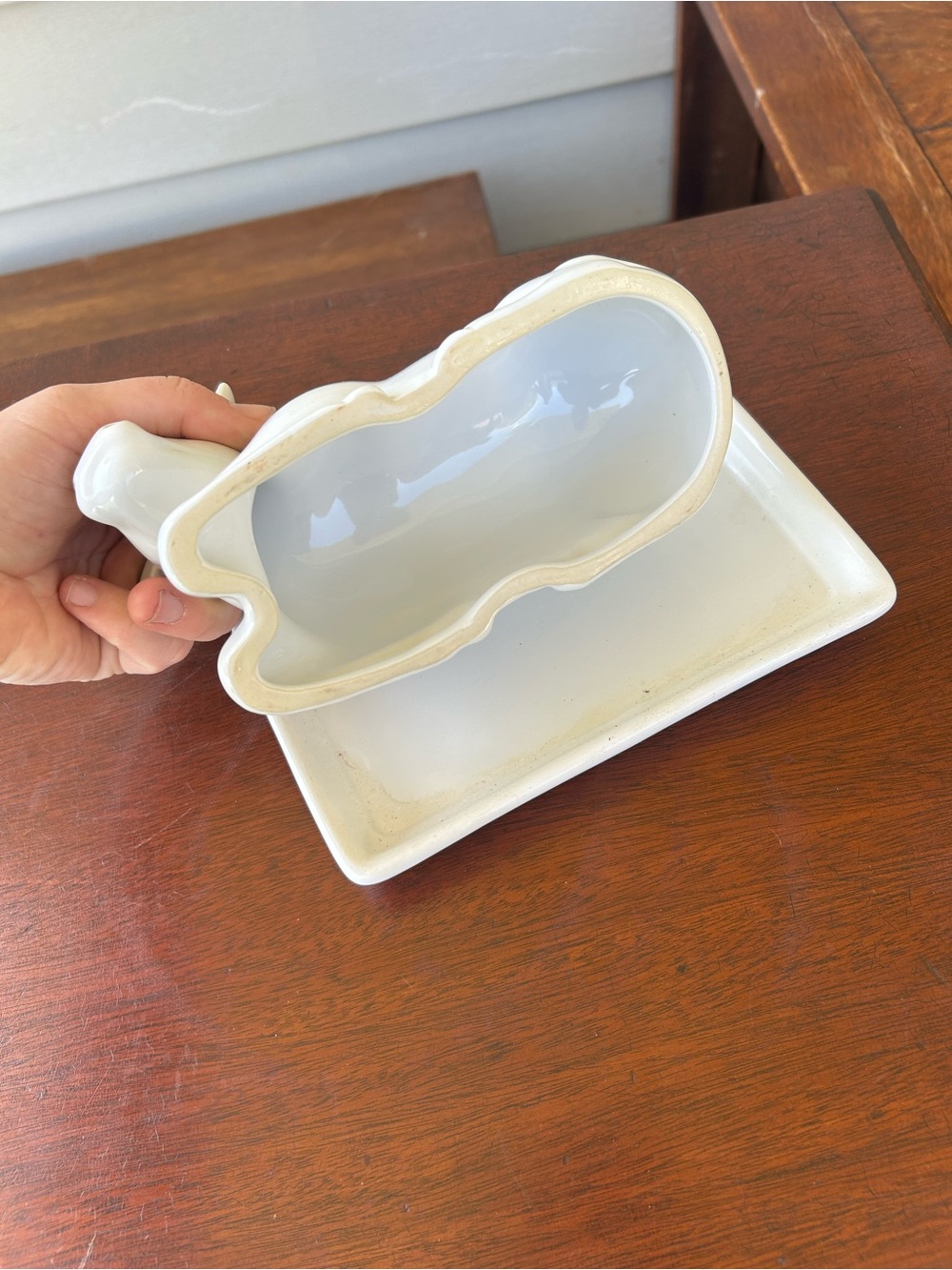 White Ceramic Cow Butter Dish - Picture 3 of 4